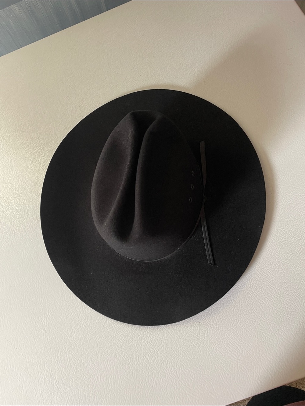 Classic Men's Black Wide-Brim Wool cowboy hat rodeo hat 100% wool western hat